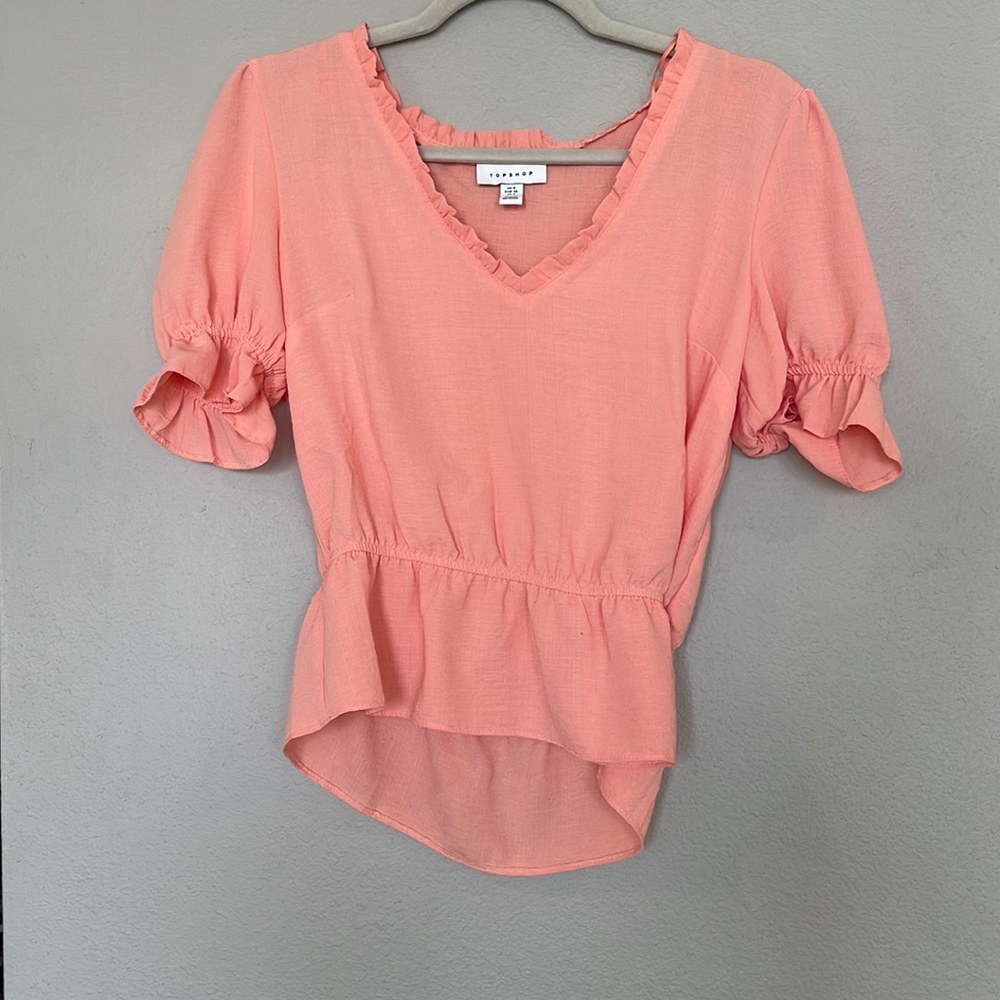 Topshop pink blouse